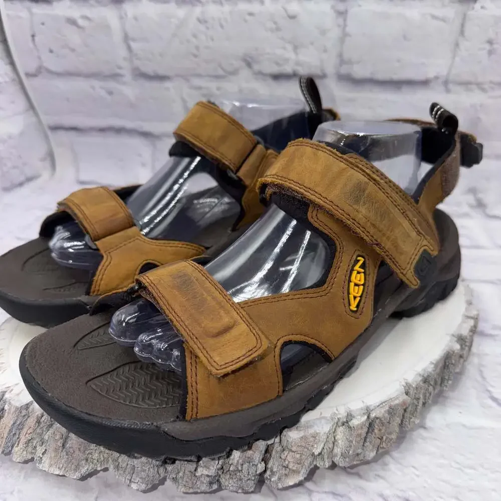 Keen Targhee III Sandals Mens 10 Brown Open Toe Trail Hiking Waterproof Leather